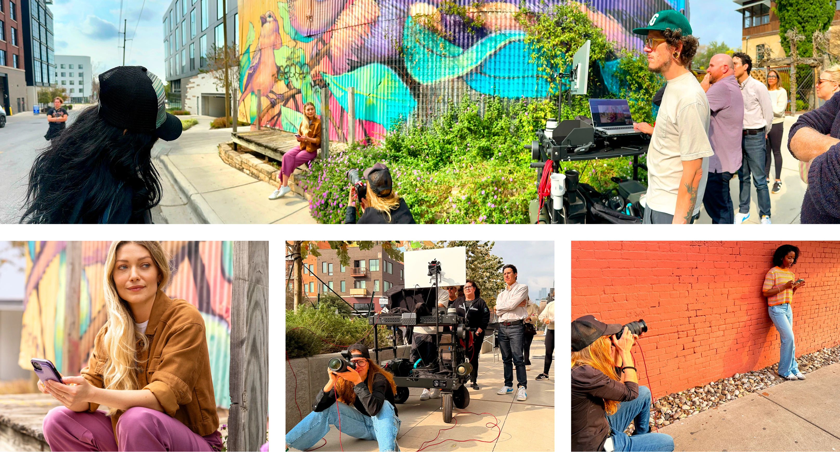Behind-the-scenes photos from the shoot.