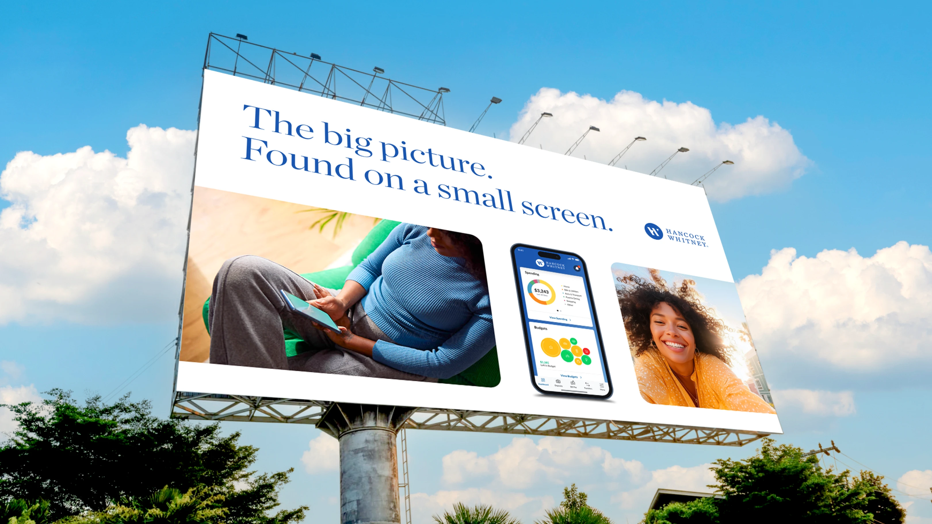 Billboard reading: The big picture. Found on a small screen.